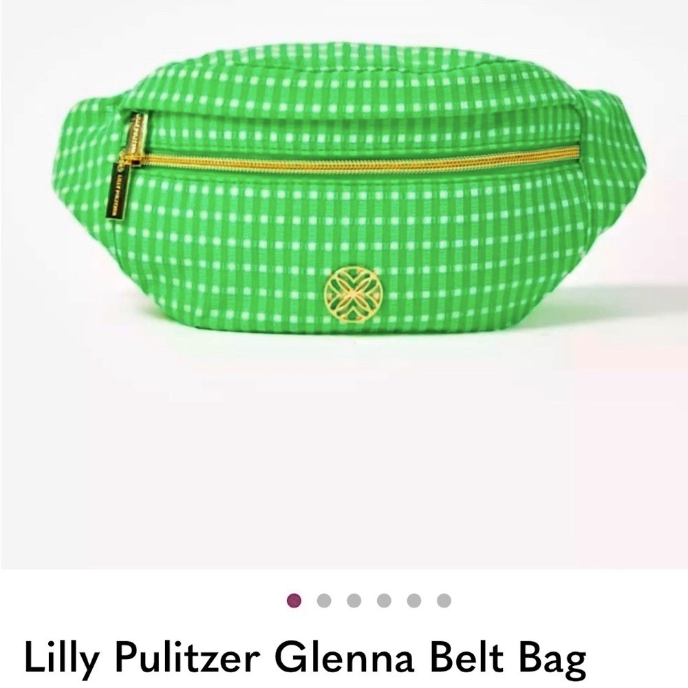 NWT Lilly Pulitzer Glenna Green Checkered Women's Belt bag - Picture 1 of 6